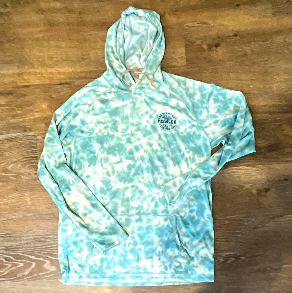 Men’s Howler Brothers Blue/White Tie-Dye Pullover Hoodie Pocket